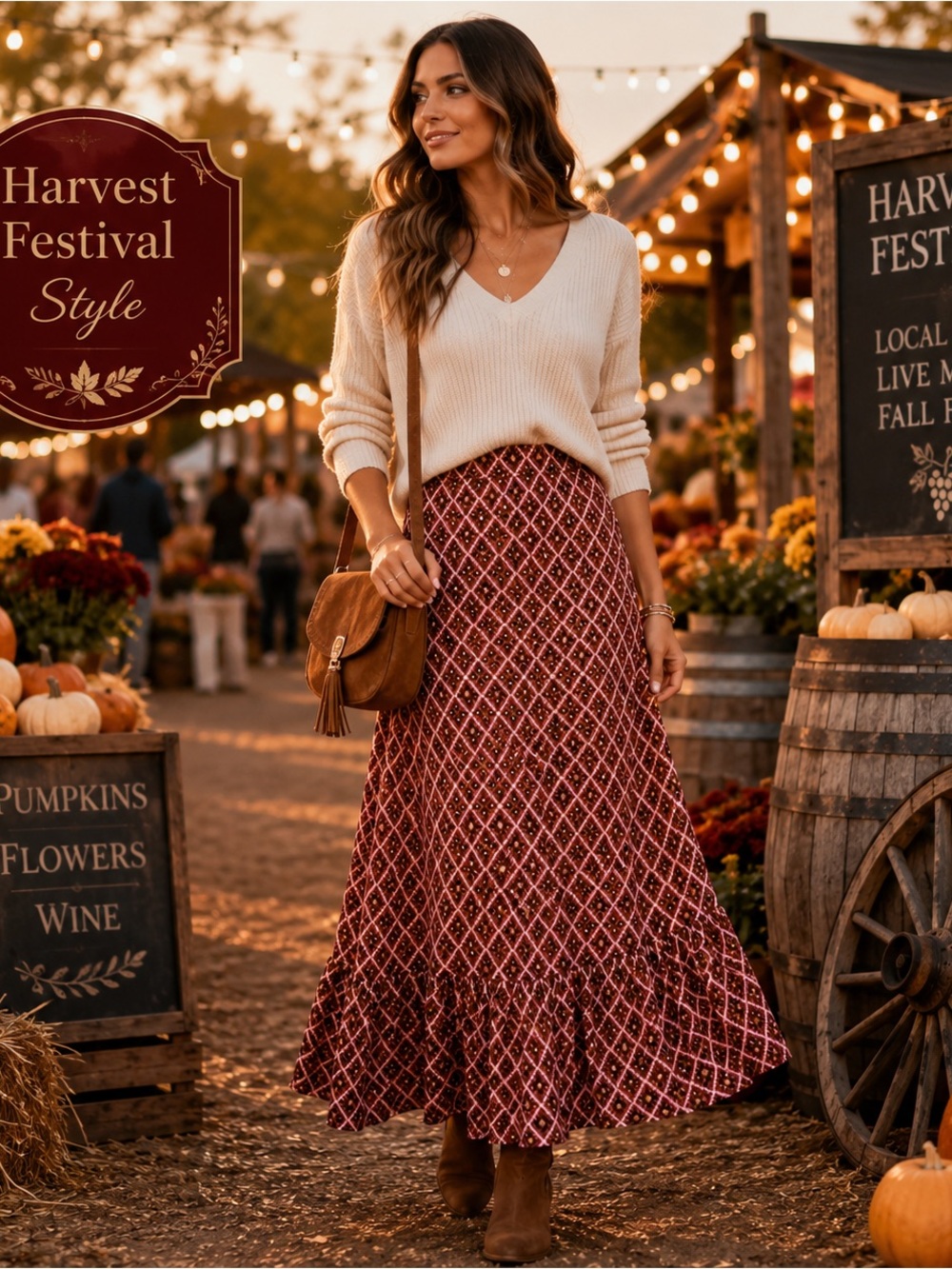 NWT Chakeris Charleston XS Boho Cotton Maxi Skirt Ruffle Hem Geometric Print NEW